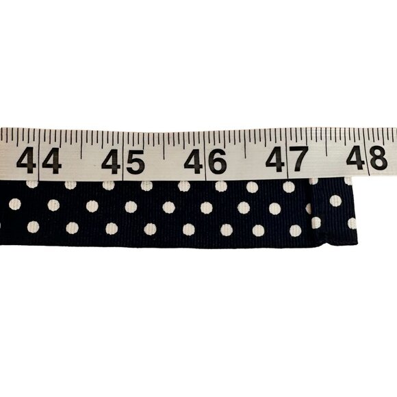 Navy & White Polka Dot Belt With D-Ring Buckle Women's Size 16 46 Inches - Picture 3 of 6